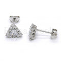 Bruna Brooks Sterling Silver 02.285.0050 Stud Earring, with White Cubic Zirconia, Polished Finish,