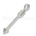 Sterling Silver 05.336.0027 Fancy Pendant, with White Micro Pave, Polished Finish, Rhodium Tone