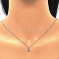 Sterling Silver 04.370.0001.16 Fancy Necklace, Polished Finish, Rhodium Tone