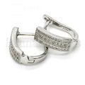 Sterling Silver 02.175.0095.15 Huggie Hoop, with White Micro Pave, Polished Finish, Rhodium Tone