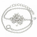 Sterling Silver 03.336.0068.08 Fancy Bracelet, Tree Design, with White Cubic Zirconia, Polished Finish, Rhodium Tone