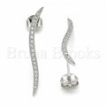 Sterling Silver 02.367.0011 Stud Earring, with White Cubic Zirconia, Polished Finish, Rhodium Tone