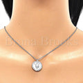 Sterling Silver 04.336.0186.16 Fancy Necklace, with White Cubic Zirconia, Polished Finish, Rhodium Tone
