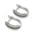 Sterling Silver 02.175.0043.15 Huggie Hoop, with White Micro Pave, Polished Finish, Rhodium Tone