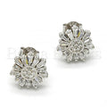 Sterling Silver 02.175.0107 Stud Earring, with White Cubic Zirconia, Polished Finish, Rhodium Tone