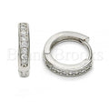 Bruna Brooks Sterling Silver 02.174.0049.15 Huggie Hoop, with White Cubic Zirconia, Polished Finish, Rhodium Tone