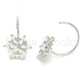 Bruna Brooks Sterling Silver 02.366.0014 Stud Earring, with White Cubic Zirconia, Polished Finish, Rhodium Tone