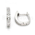 Bruna Brooks Sterling Silver 02.291.0011.15 Huggie Hoop, with White Cubic Zirconia, Polished Finish, Rhodium Tone