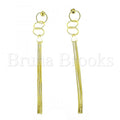 Sterling Silver Long Earring, Golden Tone