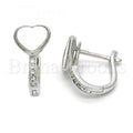 Bruna Brooks Sterling Silver 02.186.0057.15 Huggie Hoop, Heart Design, with White and Ivory Mother of Pearl, Polished Finish,