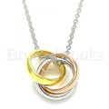 Bruna Brooks Sterling Silver 04.336.0143.16 Fancy Necklace, Polished Finish, Tri Tone