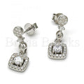 Sterling Silver 02.175.0134 Dangle Earring, with White Cubic Zirconia, Polished Finish, Rhodium Tone