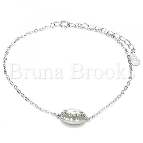 Bruna Brooks Sterling Silver 03.370.0001.06 Fancy Bracelet, Polished Finish, Rhodium Tone