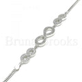 Sterling Silver 03.286.0032.07 Fancy Bracelet, Infinite Design, with White Micro Pave, Polished Finish, Rhodium Tone