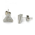 Bruna Brooks Sterling Silver 02.175.0100 Stud Earring, with White Micro Pave, Polished Finish, Rhodium Tone