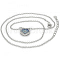 Sterling Silver 04.336.0073.16 Fancy Necklace, with Multicolor Micro Pave, Polished Finish, Rhodium Tone