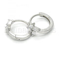 Sterling Silver 02.175.0148.15 Huggie Hoop, with White Cubic Zirconia, Polished Finish, Rhodium Tone