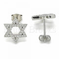 Sterling Silver 02.367.0006 Stud Earring, with White Cubic Zirconia, Polished Finish, Rhodium Tone