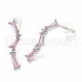 Bruna Brooks Sterling Silver 02.367.0013 Stud Earring, with Pink Cubic Zirconia, Polished Finish, Rhodium Tone