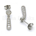 Sterling Silver 02.175.0132 Dangle Earring, with White Cubic Zirconia, Polished Finish, Rhodium Tone