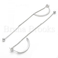 Sterling Silver 02.186.0096 Long Earring, Polished Finish, Rhodium Tone