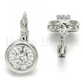 Sterling Silver 02.336.0044 Stud Earring, with White Crystal, Polished Finish, Rhodium Tone