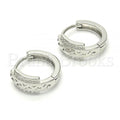 Sterling Silver 02.175.0174.15 Huggie Hoop, with White Micro Pave, Polished Finish, Rhodium Tone