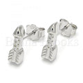 Sterling Silver 02.336.0071 Stud Earring, with White Crystal, Polished Finish, Rhodium Tone