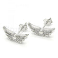 Sterling Silver 02.336.0068 Stud Earring, with White Crystal, Polished Finish, Rhodium Tone
