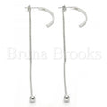 Bruna Brooks Sterling Silver 02.186.0096 Long Earring, Polished Finish, Rhodium Tone