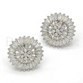 Sterling Silver 02.175.0124 Stud Earring, with White Cubic Zirconia, Polished Finish, Rhodium Tone