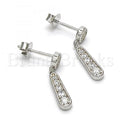 Sterling Silver 02.175.0132 Dangle Earring, with White Cubic Zirconia, Polished Finish, Rhodium Tone