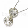 Sterling Silver 04.336.0137.16 Fancy Necklace, Tree Design, with White Cubic Zirconia, Polished Finish, Rhodium Tone