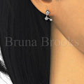 Sterling Silver 02.285.0089 Stud Earring, Star Design, with White Cubic Zirconia, Polished Finish, Rose Gold Tone