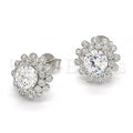 Sterling Silver 02.286.0019 Stud Earring, with White Cubic Zirconia, Polished Finish,