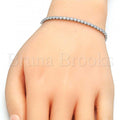 Sterling Silver 03.336.0007.07 Fancy Bracelet, with White Crystal, Polished Finish, Rhodium Tone