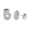 Bruna Brooks Sterling Silver 02.186.0062 Stud Earring, with White Cubic Zirconia, Polished Finish,