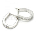 Sterling Silver 02.186.0052.15 Huggie Hoop, with White Cubic Zirconia, Polished Finish, Rhodium Tone
