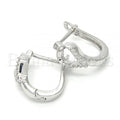 Sterling Silver 02.332.0017.12 Huggie Hoop, with White Micro Pave, Polished Finish, Rhodium Tone