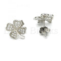 Sterling Silver 02.292.0001 Stud Earring, with White Micro Pave, Polished Finish, Rhodium Tone