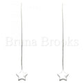 Bruna Brooks Sterling Silver 02.332.0081 Threader Earring, Star Design, Polished Finish, Rhodium Tone