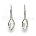 Sterling Silver 02.186.0114 Leverback Earring, with  Cubic Zirconia, Polished Finish, Rhodium Tone