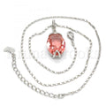 Rhodium Plated Fancy Necklace, Pave Mariner Design, with Swarovski Crystals, Rhodium Tone