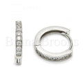 Bruna Brooks Sterling Silver 02.291.0014.15 Huggie Hoop, with White Cubic Zirconia, Polished Finish, Rhodium Tone
