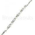 Sterling Silver 03.286.0021.07 Fancy Bracelet, Infinite Design, with White Cubic Zirconia, Polished Finish, Rhodium Tone