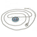 Sterling Silver 04.336.0068.16 Fancy Necklace, with Multicolor Micro Pave, Polished Finish, Rhodium Tone