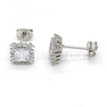 Bruna Brooks Sterling Silver 02.285.0065 Stud Earring, with White Cubic Zirconia, Polished Finish,
