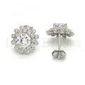 Sterling Silver 02.286.0019 Stud Earring, with White Cubic Zirconia, Polished Finish,