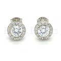 Sterling Silver 02.285.0051 Stud Earring, with White Cubic Zirconia, Polished Finish,