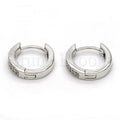 Sterling Silver 02.291.0002.15 Huggie Hoop, with White Crystal, Polished Finish, Rhodium Tone
